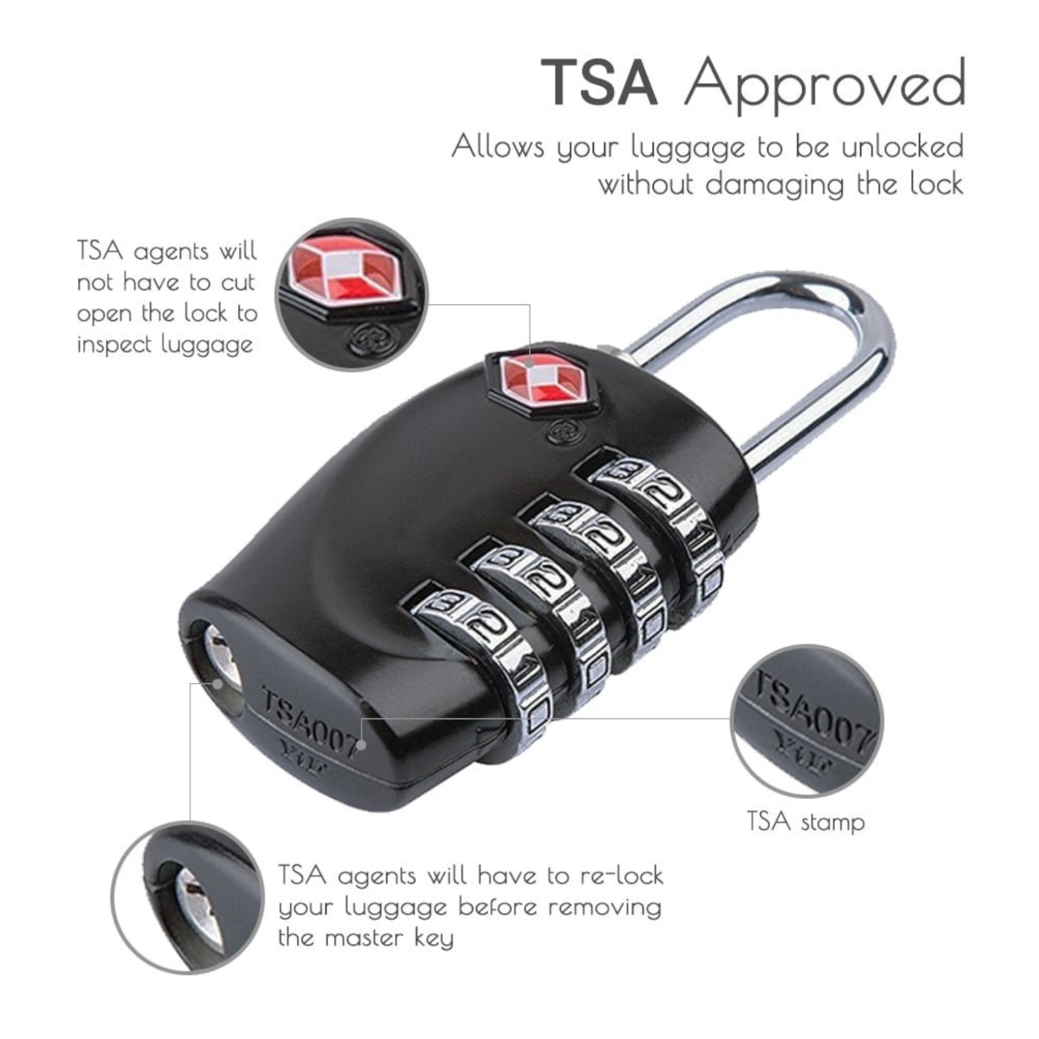 Premium Metal TSA Lock | 4 Digit Combinations - Haris Luggage