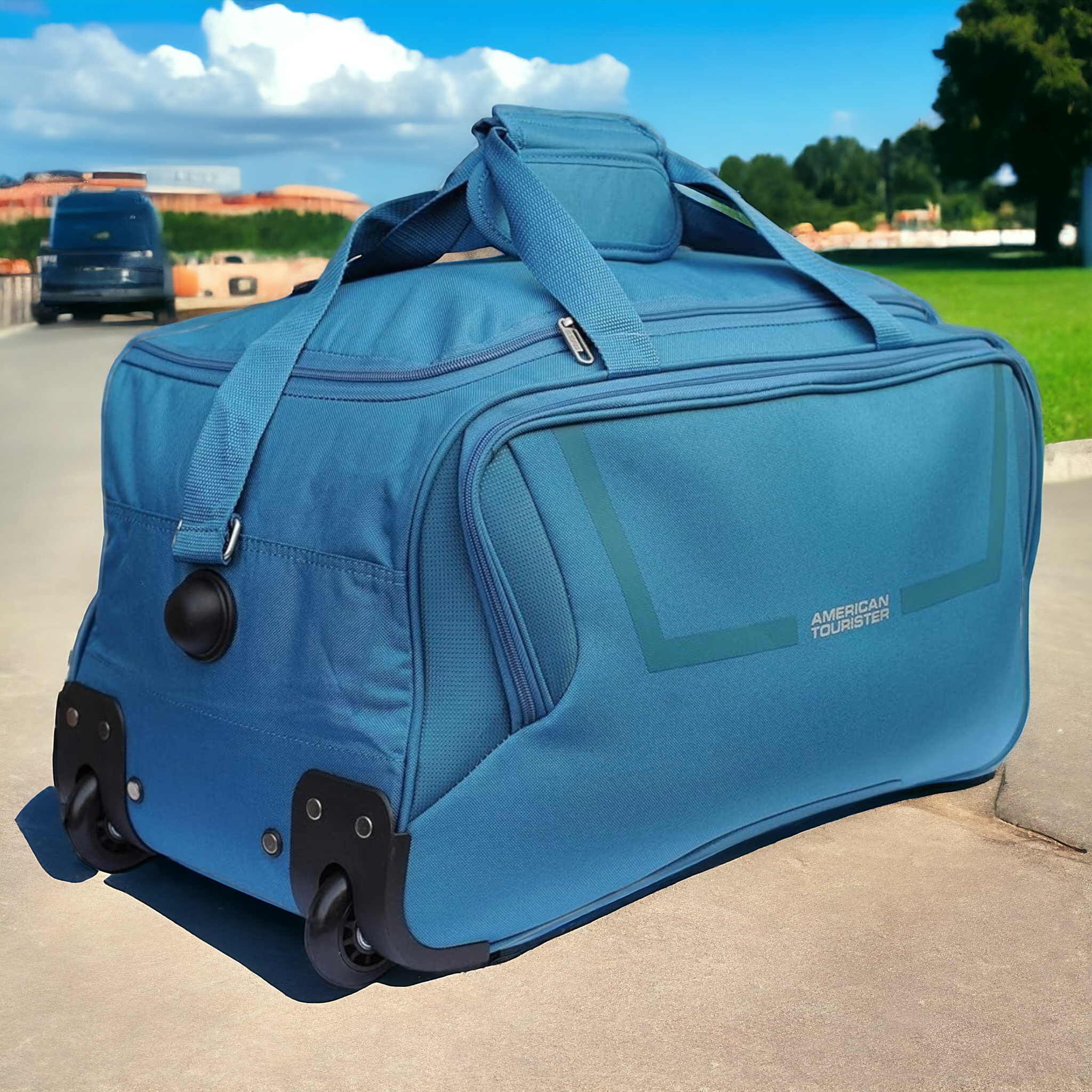 American Tourister Trolley Duffel Bag | Lightweight - Haris Luggage