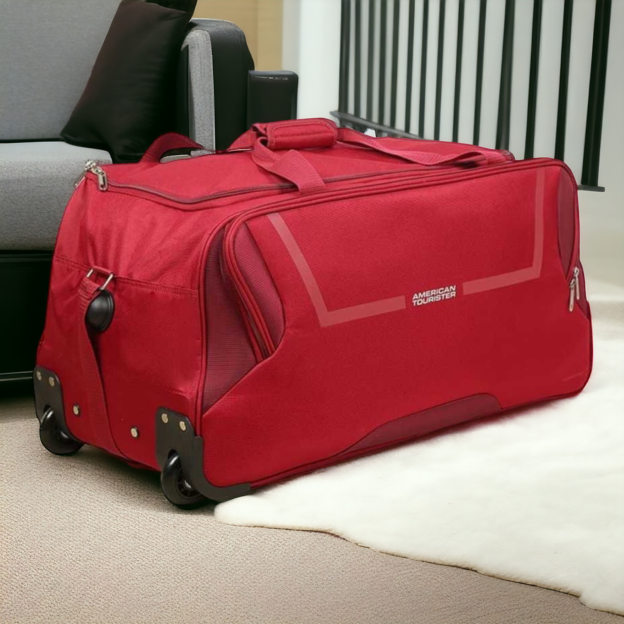 American Tourister Trolley Duffel Bag | Lightweight - Haris Luggage