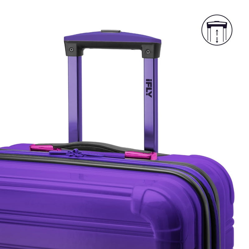 Purple IFLY FIBERTECH suitcase Pakistan with a retractable handle and durable design
