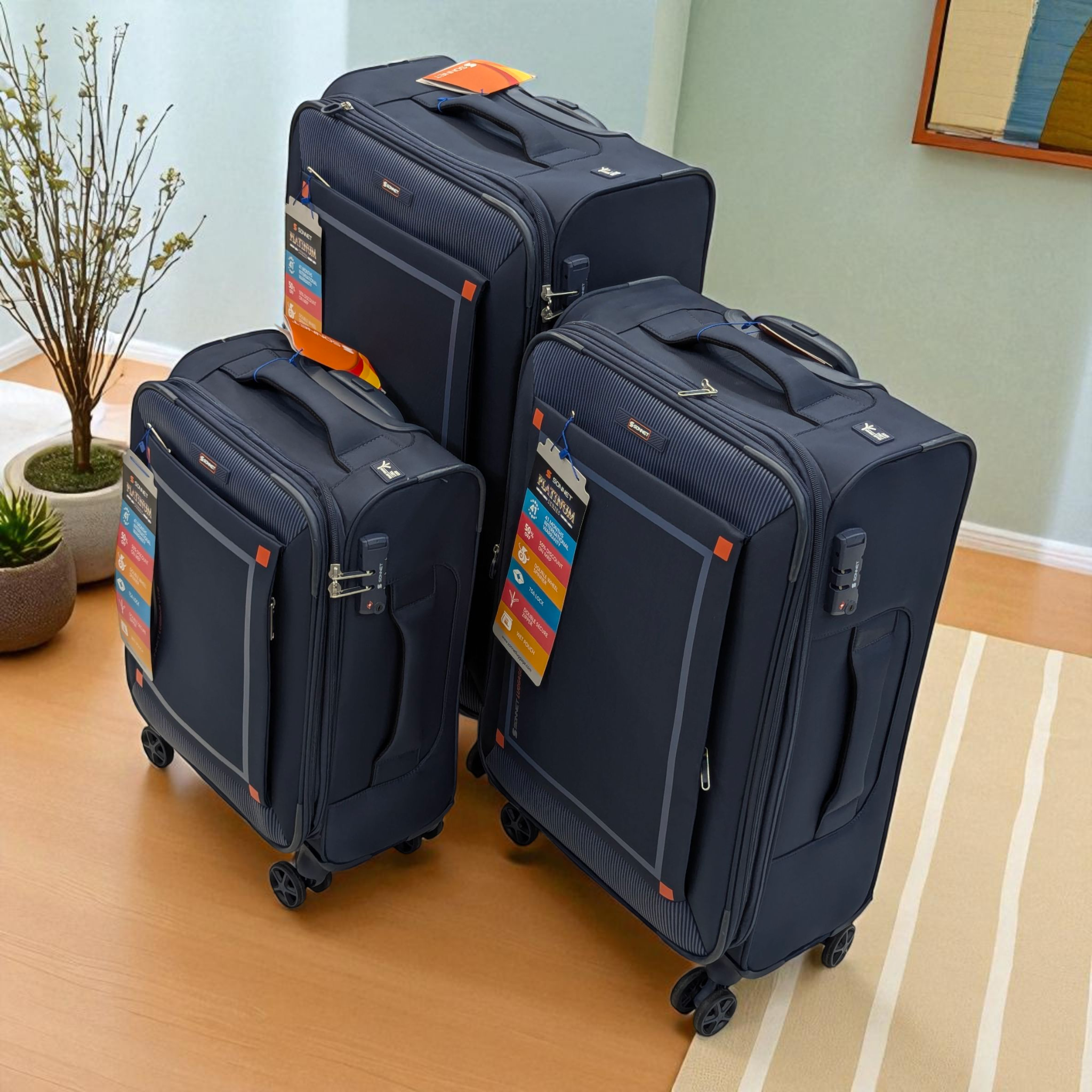 Sonnet Soft Luggage | TSA Approved Lock | Lightweight - Haris Luggage