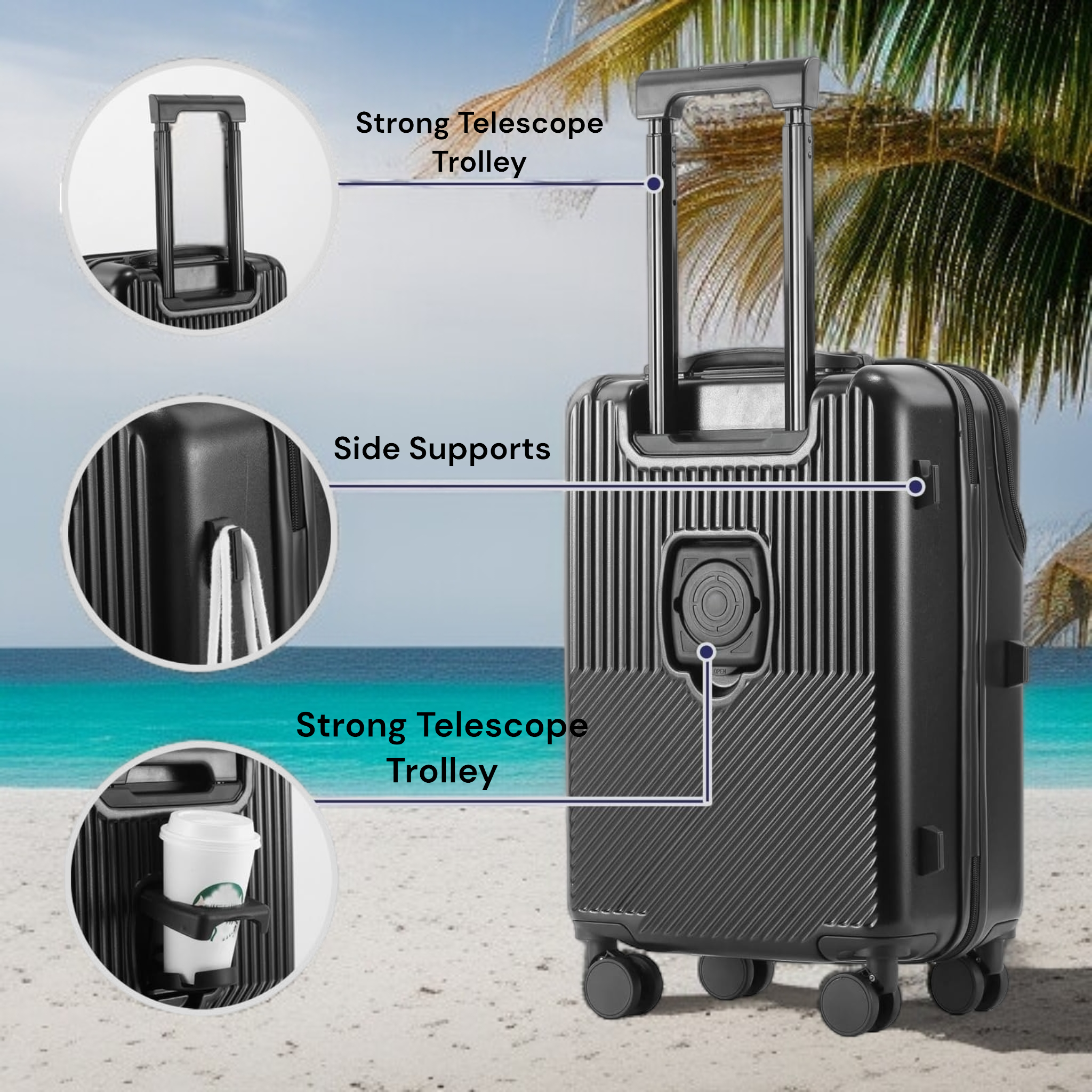 Aluminum Style Premium Luggage | Front Opening | HL 11995 - Haris Luggage