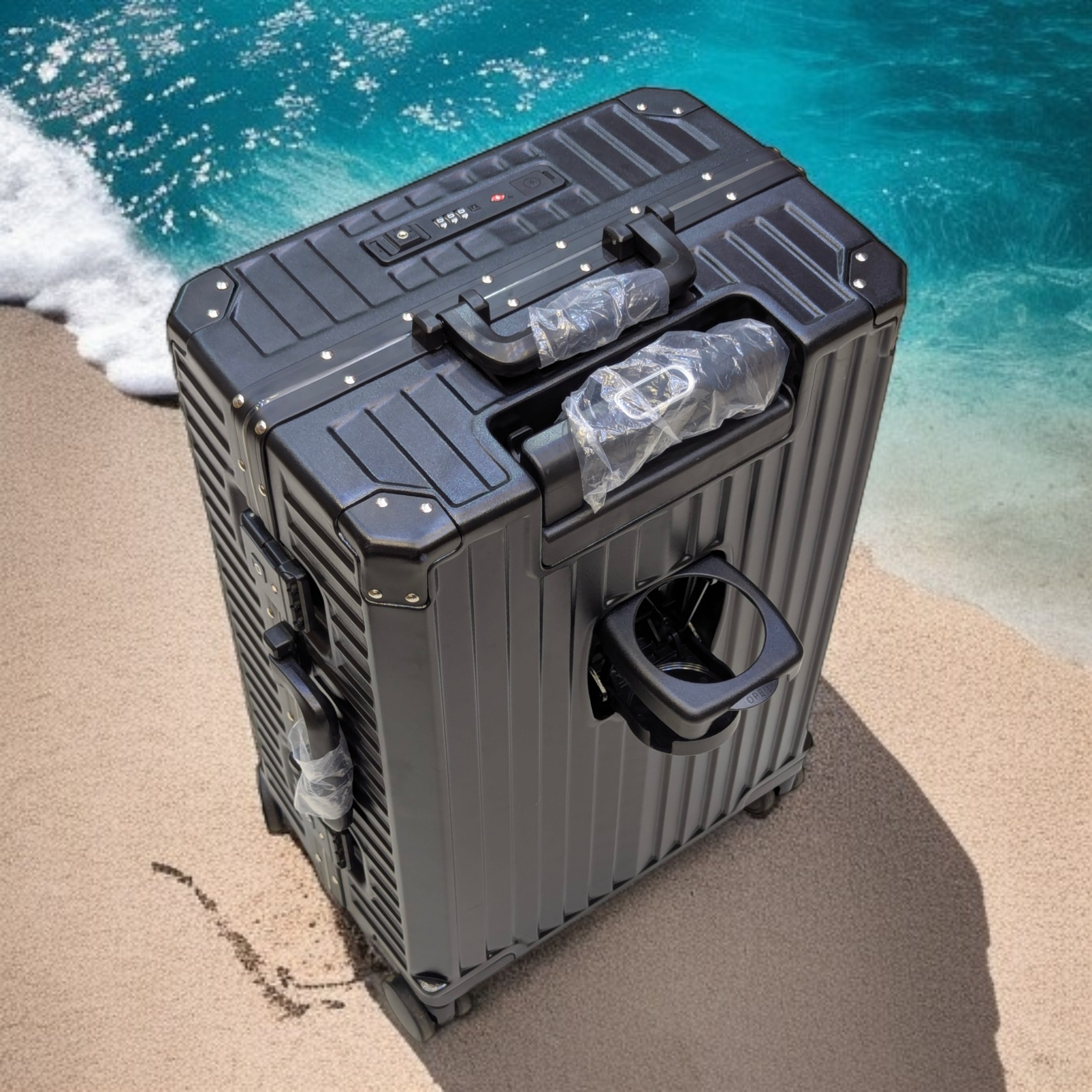 Fashion Premium Aluminum Style Cabin Luggage | Polycarbonate | Automatic TSA Lock