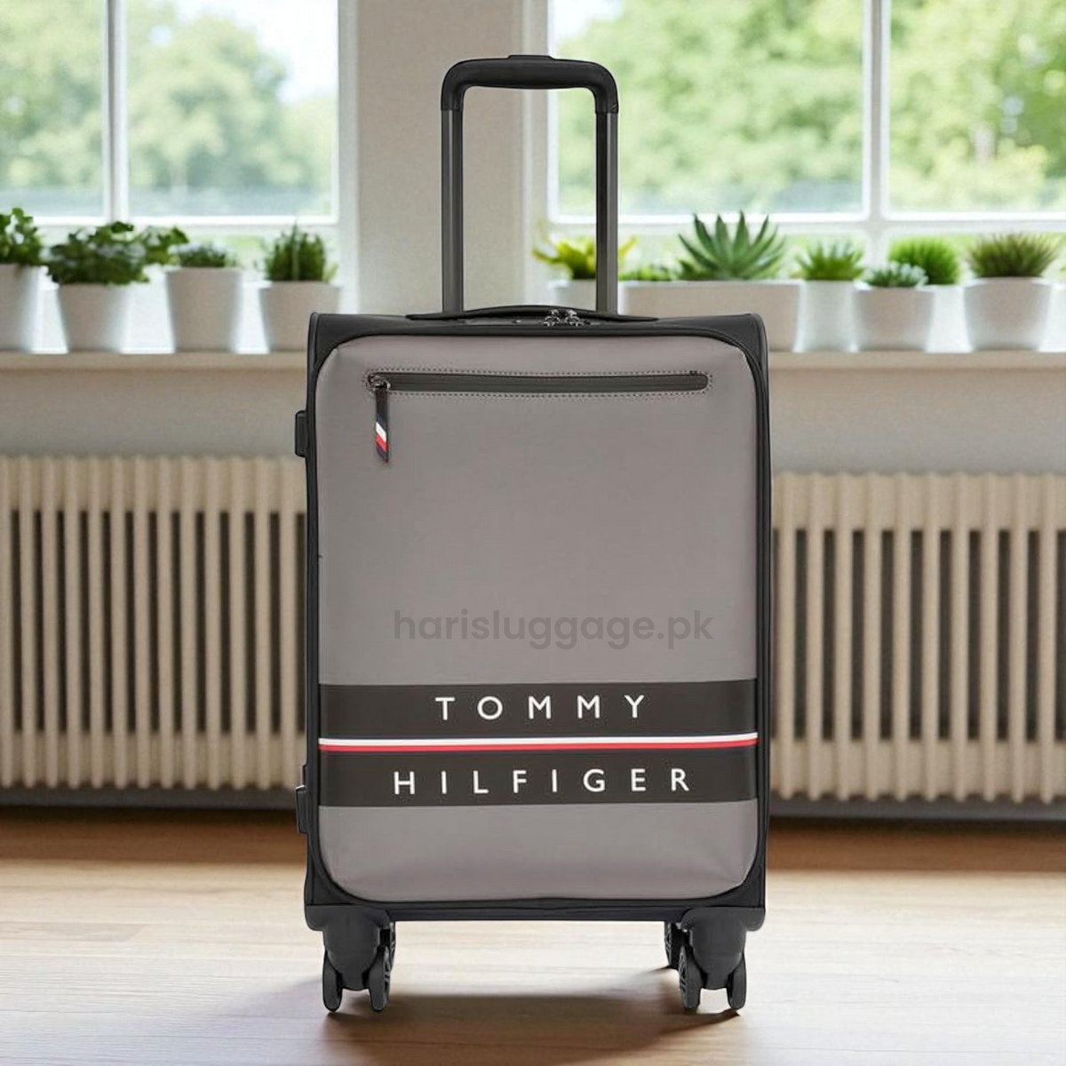 Original Tommy Hilfiger Soft Luggage in Grey color | Premium suitcase - Haris Luggage