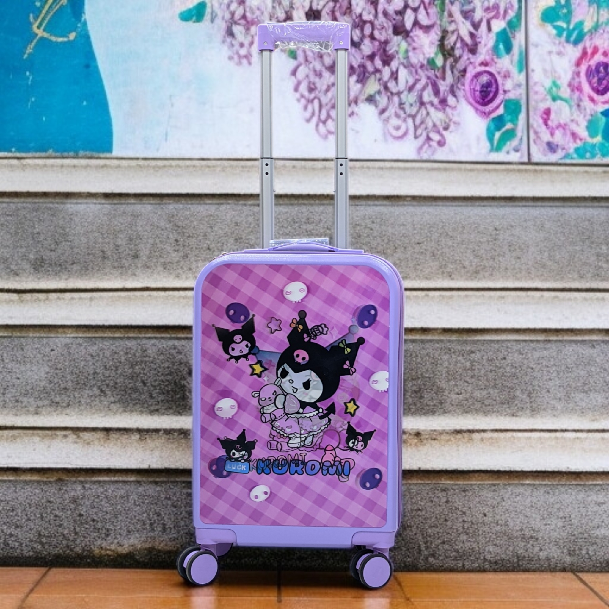 Kuromi 3D Character Kid's Cabin Luggage | Premium Quality | Concealed Lock - Haris Luggage