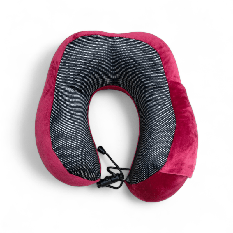 Haris Luggage travel neck pillow for flights in pink and gray for comfortable travel support