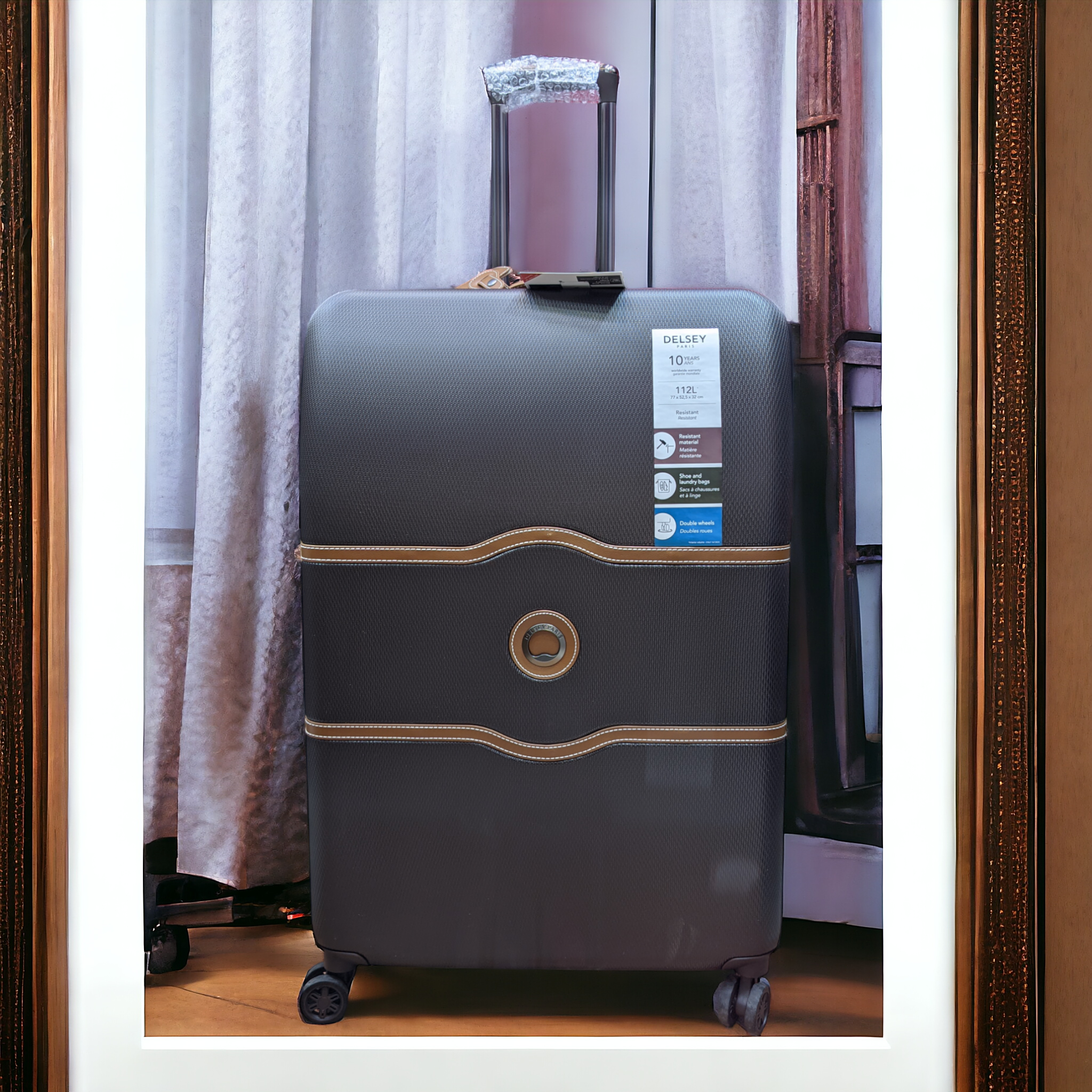 DELSEY Paris Chatelet Air Hardside Luggage in brown color | luxury 4-Wheel Spinner Suitcase in pakistan