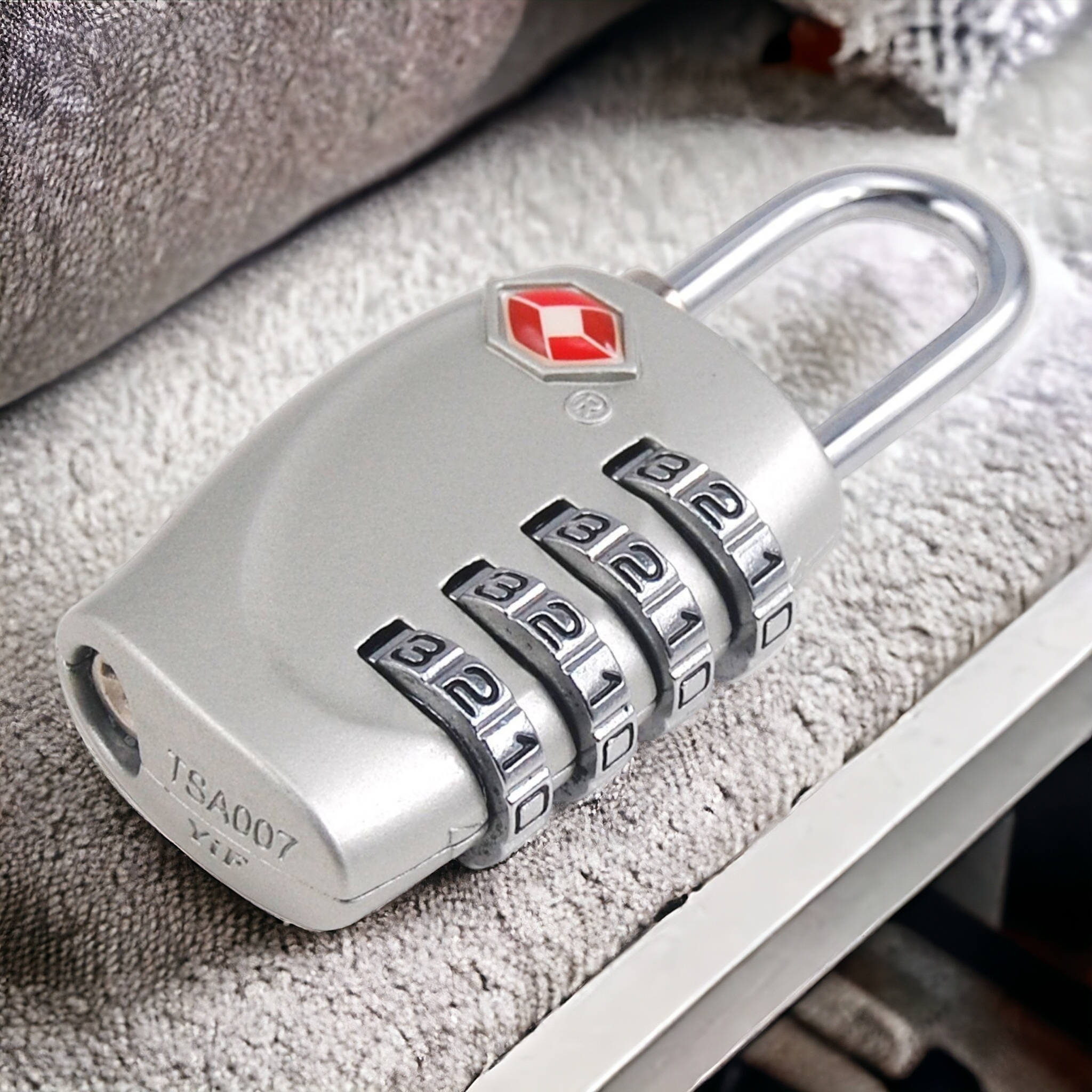 Premium Silver Metal TSA Lock with 4-Digit Combination for Travel Security