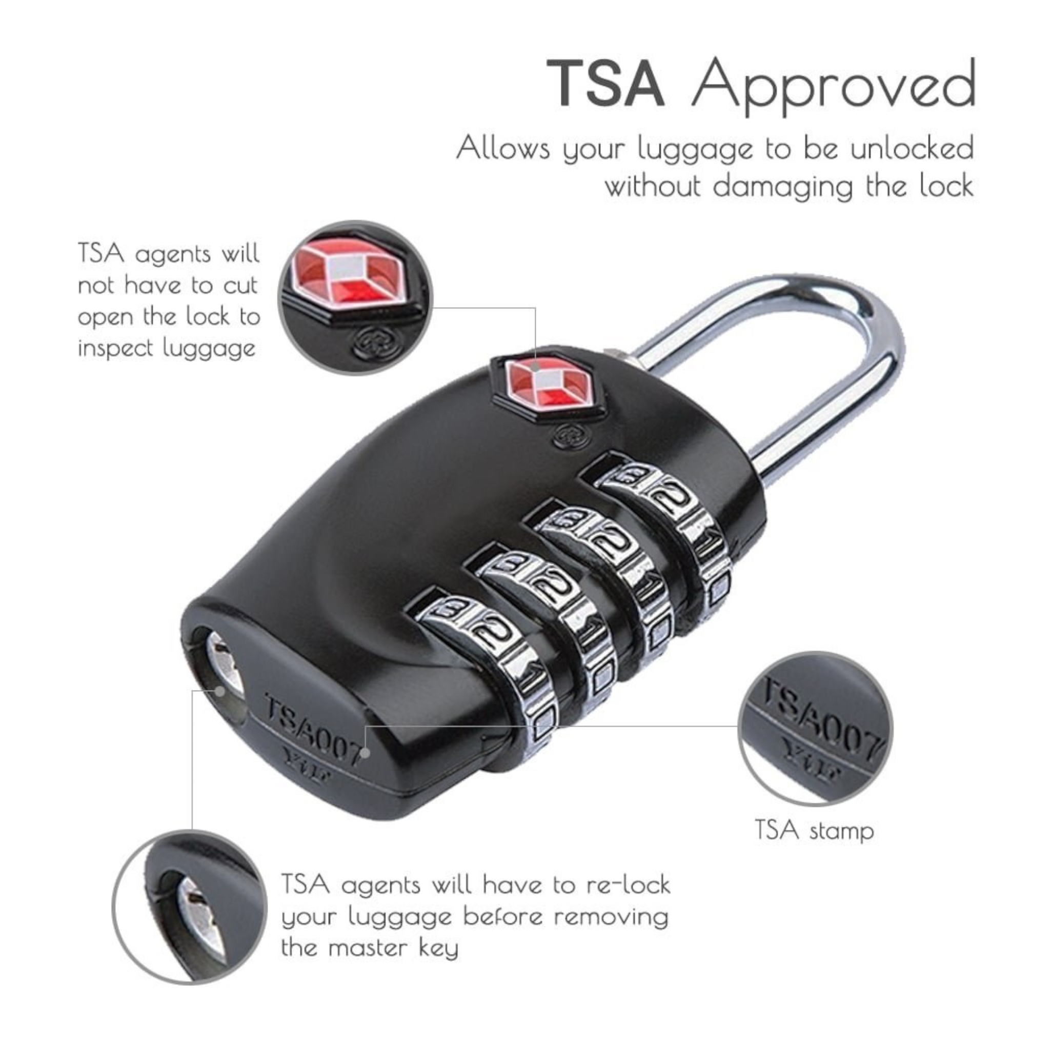 Premium Metal TSA Lock | 4 Digit Combinations