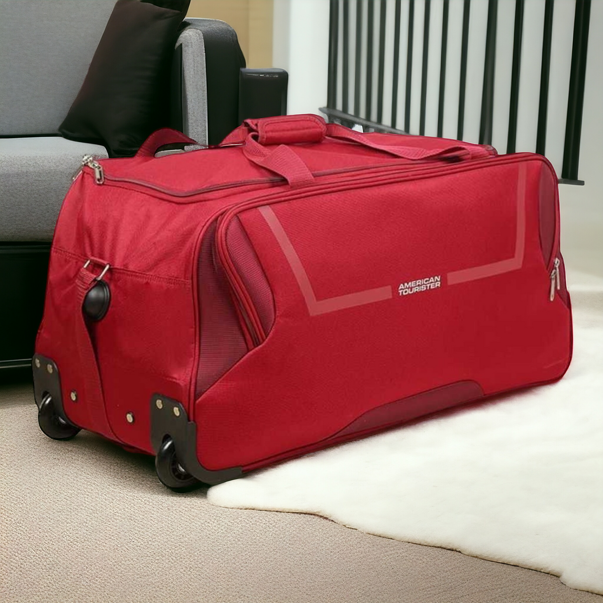American Tourister Trolley Duffel Bag | Lightweight - Haris Luggage