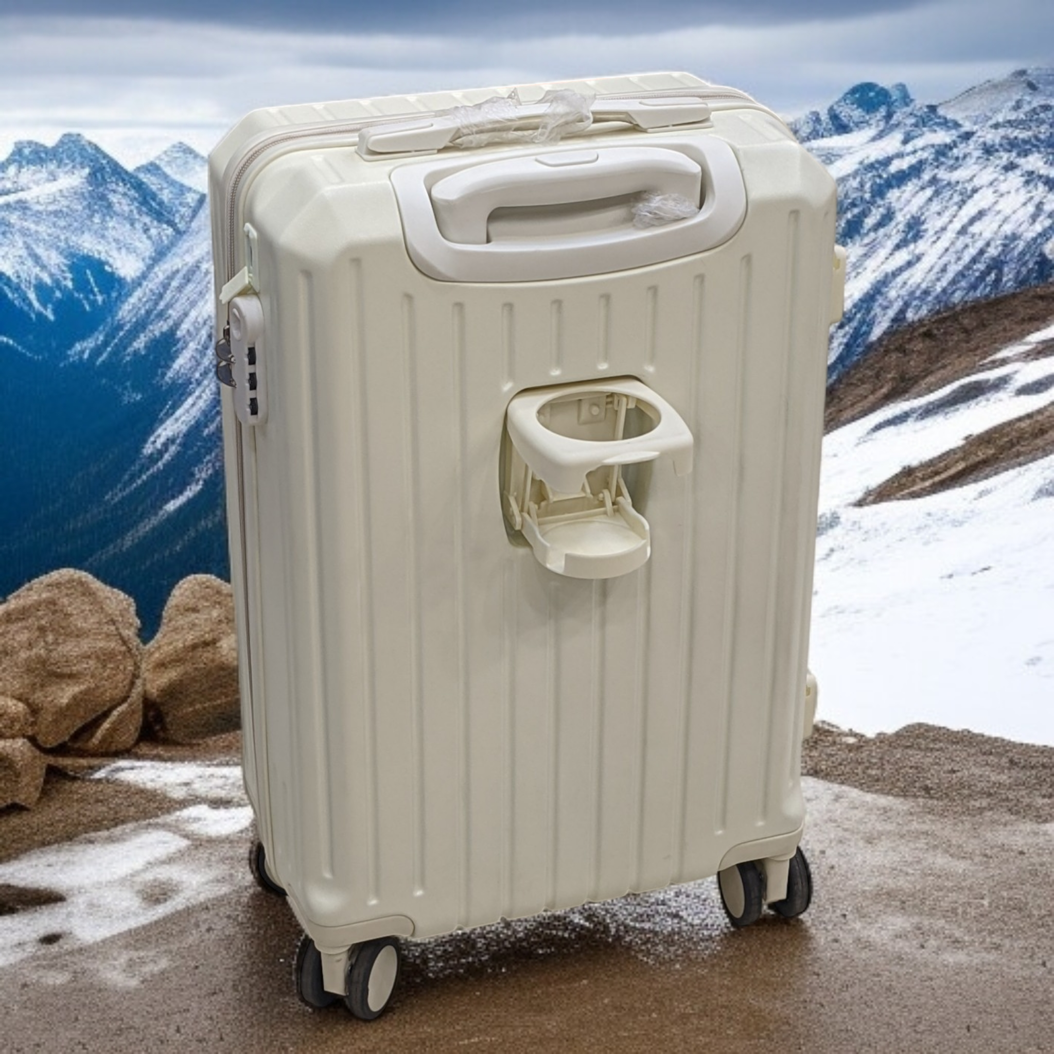 Cabin Trolley Luggage| Completely Silent Wheels | Glass Holder Feature