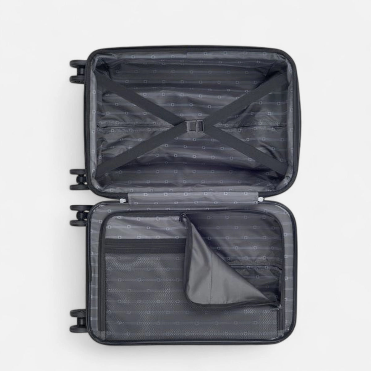 Delsey Ophelia luggage bag interior showing spacious compartments and organization pockets