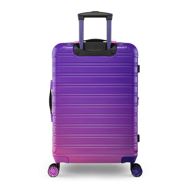 IFLY FIBERTECH suitcase Pakistan in a vibrant purple gradient design with smooth-rolling wheels
