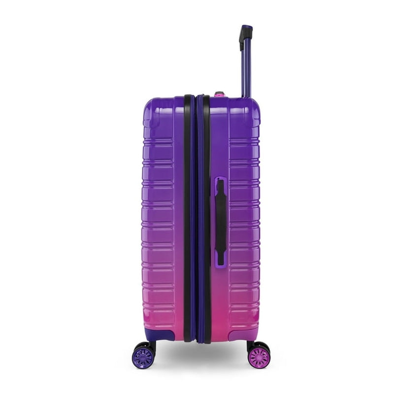 IFLY FIBERTECH suitcase Pakistan with a stylish purple to pink gradient design and smooth rolling wheels