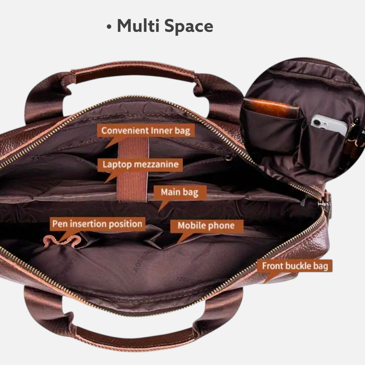Original Leather Briefcase with Shoulder Strap | Premium Quality | HL 11679 - Haris Luggage