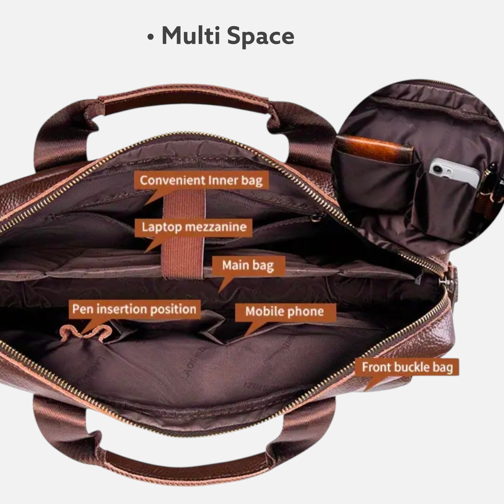 Original Leather Briefcase with Shoulder Strap | Premium Quality | HL 11679 - Haris Luggage