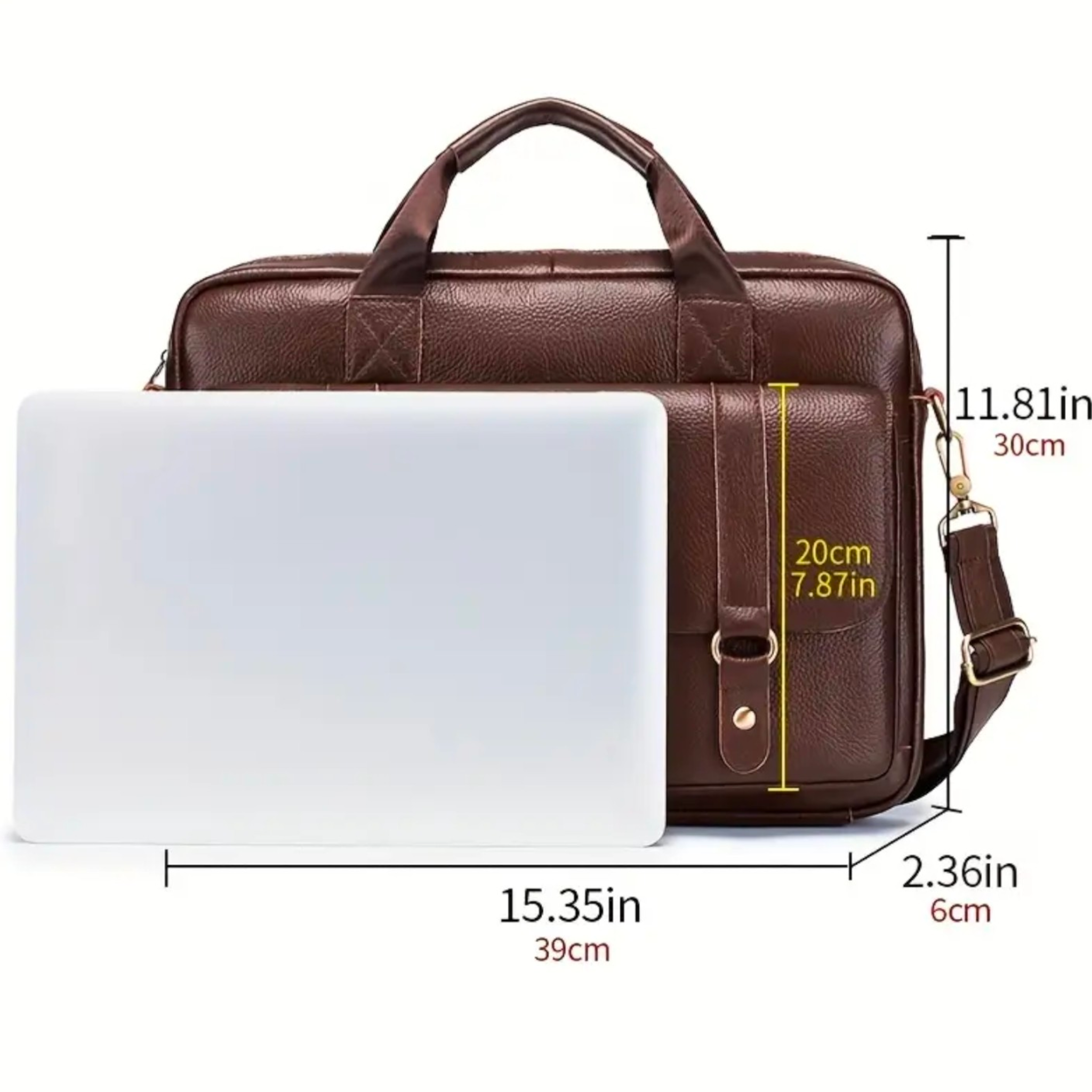 Original Leather Briefcase with Shoulder Strap | Premium Quality | HL 11679 - Haris Luggage