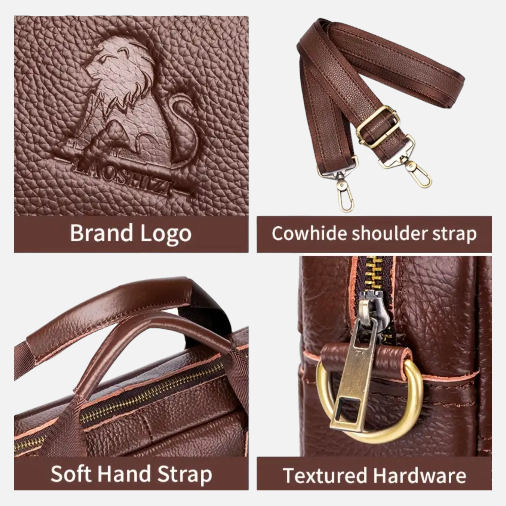 Original Leather Briefcase with Shoulder Strap | Premium Quality | HL 11679 - Haris Luggage
