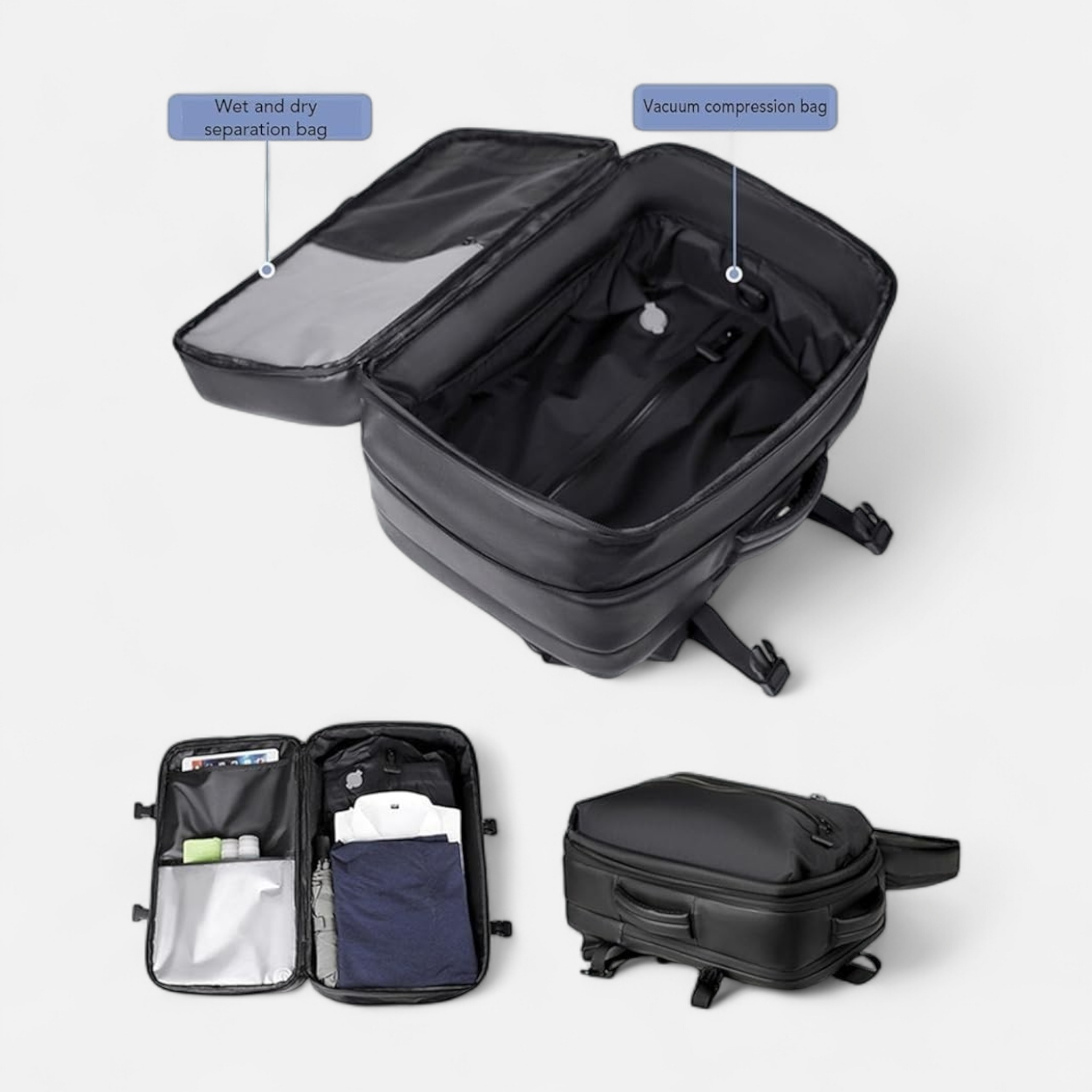 Vaccum Backpack for Traveling | Premium Quality | HL 71820 | Vaccum Pump Included - Haris Luggage