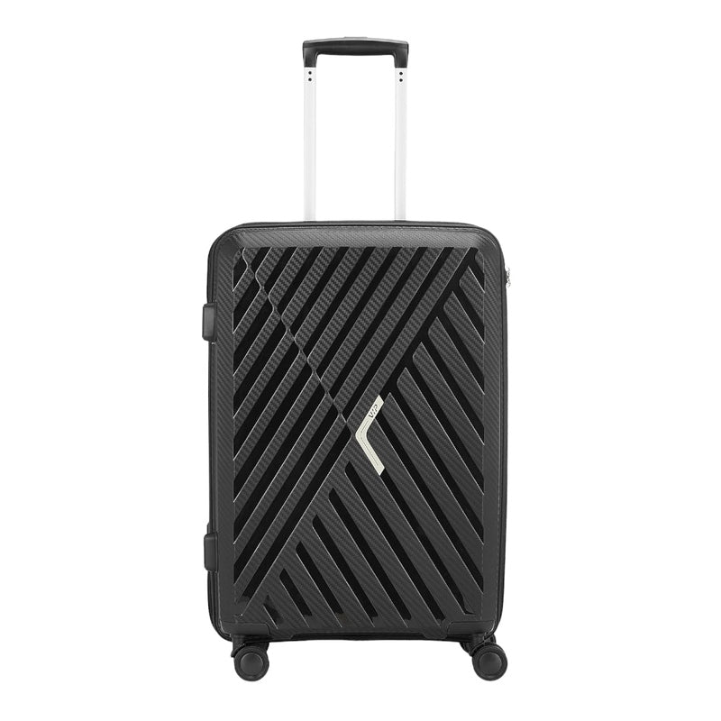 VIP Xlite PP luggage Pakistan in sleek black design with a sturdy handle and smooth wheels